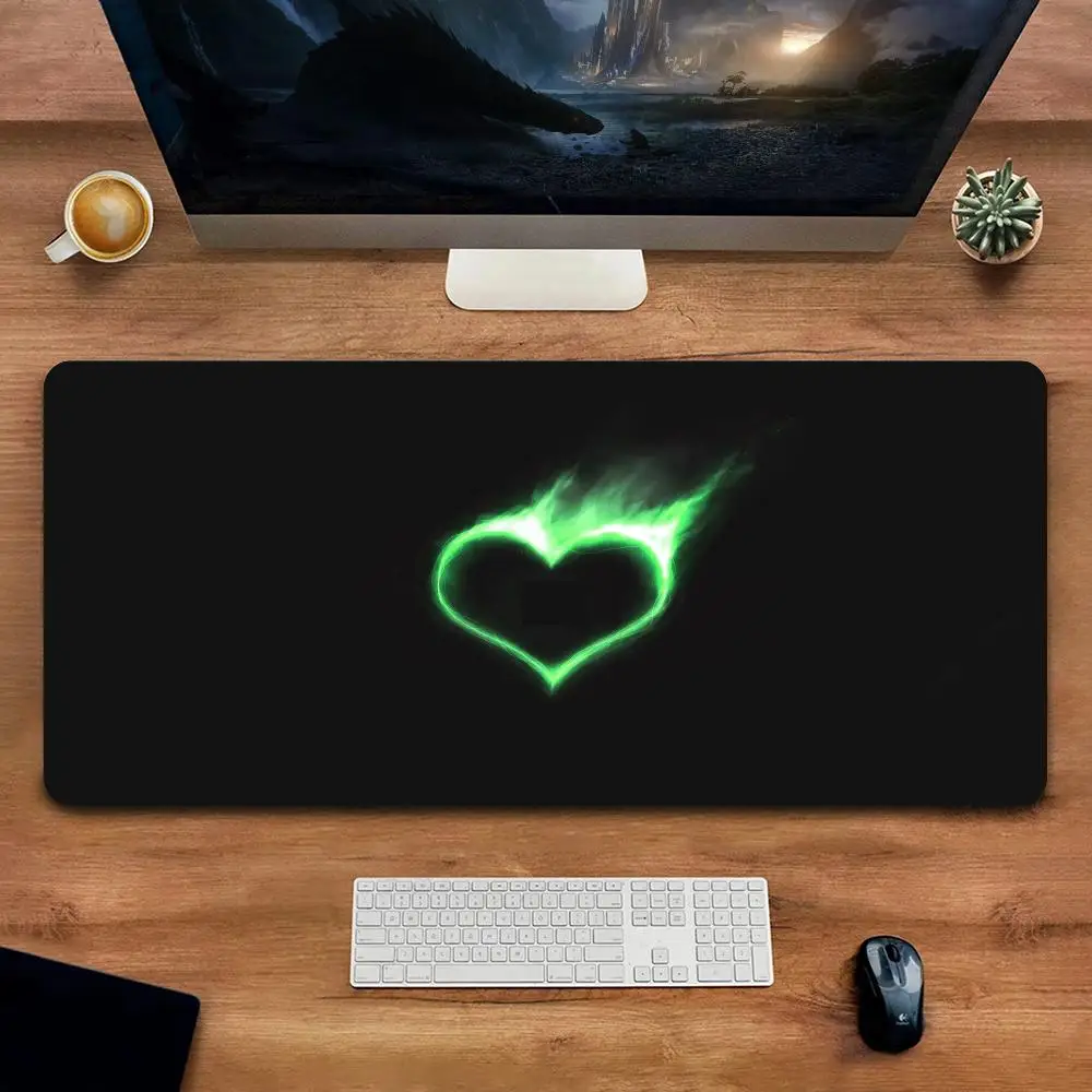 Neon Heart Large Gaming Mouse Pad Mouse Keyboard Mat Desk Pad For offices accessories MousePad 900x400 Laptop PC Extended Pad