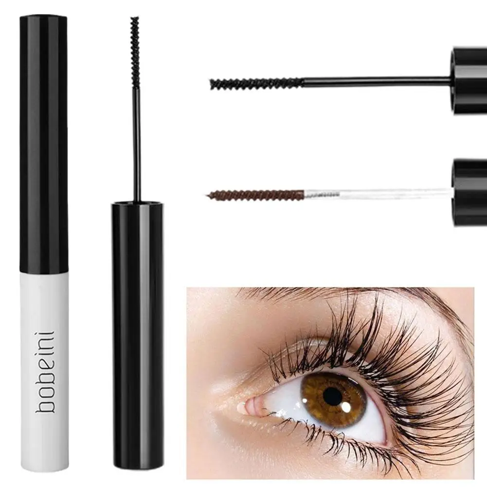 Waterproof Black Brown Mascara Lasting Matte Quick Ultra-fine Dry Brush Lengthening Extension Eyelash Mascara Makeup Tool L E2W0