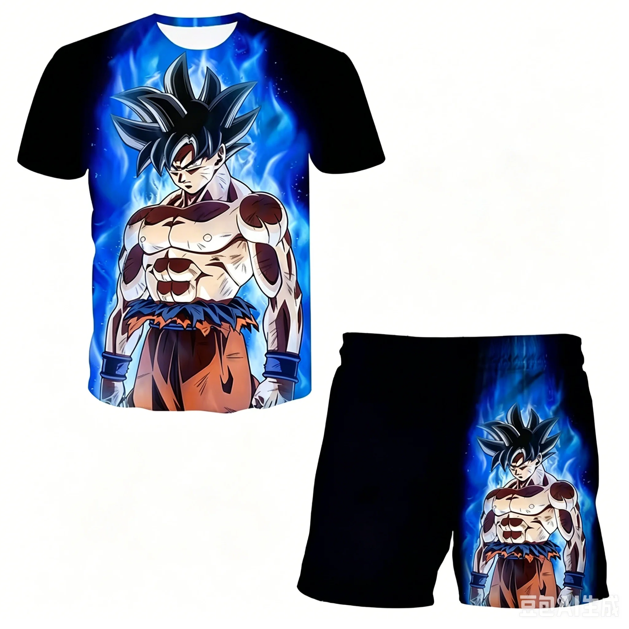 

2026 Dragon Ball T-shirt Men's/Children's Top T-shirt Shorts Two Piece Set Summer Boys T-shirt+Shorts Set