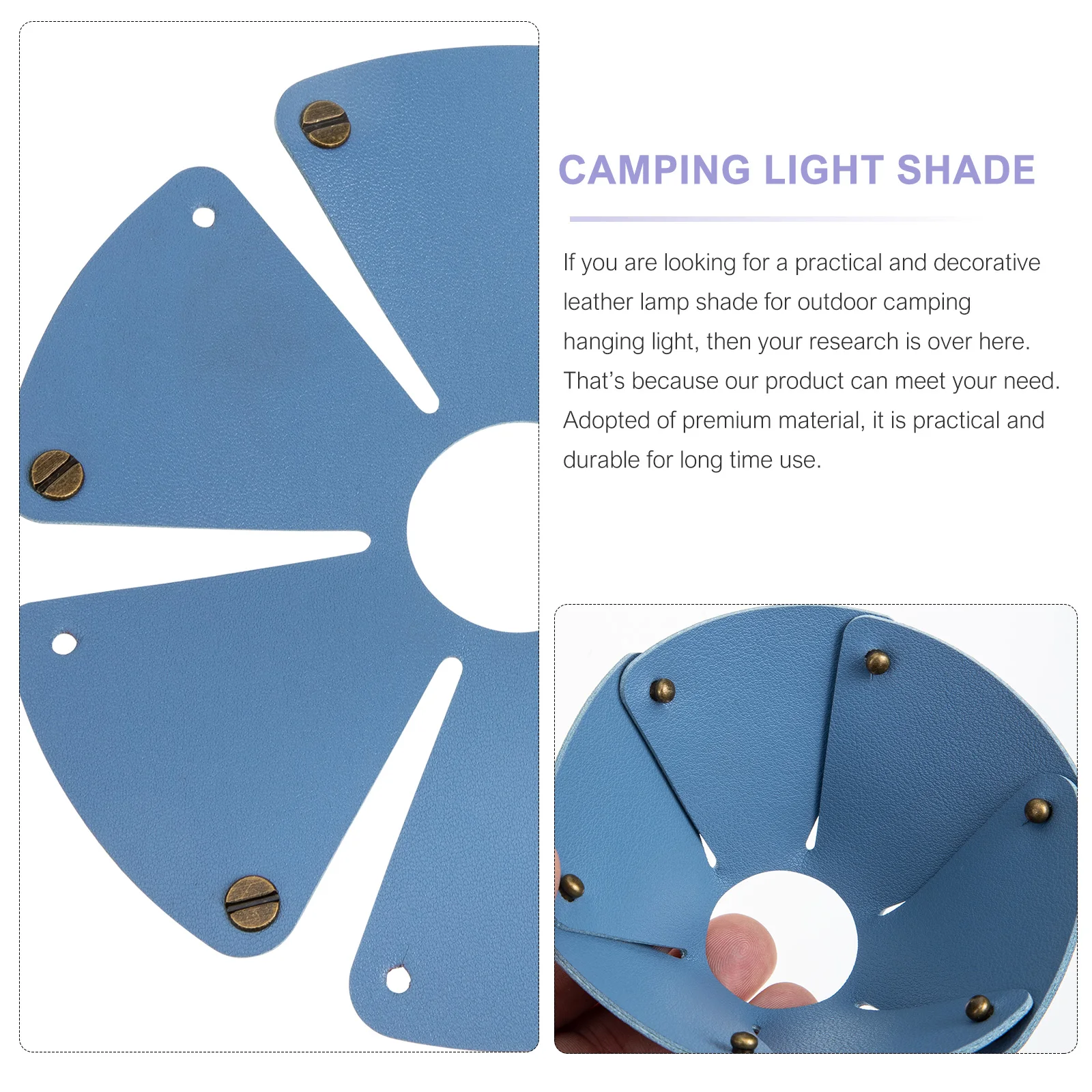

Lamp Shade Sky-blue Cylinder Woven Camping Light Fixture Hanging Easy Install Remove Durable Practical Lampshade