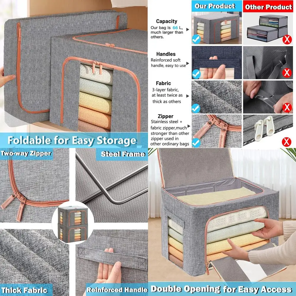 

Штабелируемые контейнеры для хранения белья на 100 л с металлическим каркасом и двойным отверстием для одежды и постельного белья