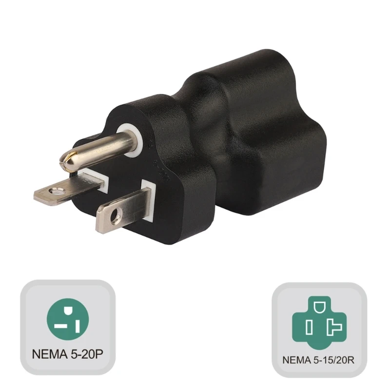 Nema 5-20P to Nema 5-15 & Power Adapter,5-20P Kettle Plug Male Power Adaptor 3-Pole DIY Wiring Acessory Drop Shipping