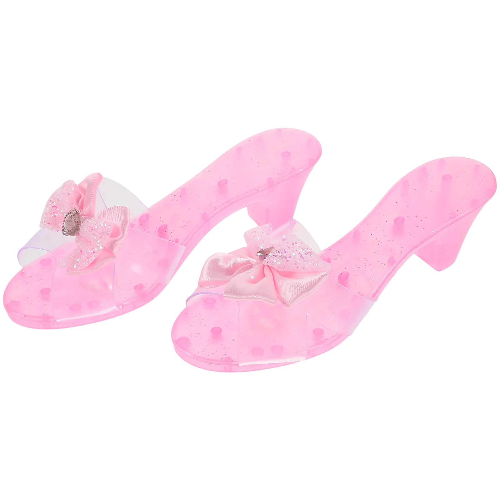 

1 Pair Transparent Kids High Heel Shoes For Girls Dress Up Party Props Stage Performance Mini Plastic Slippers Table Ornaments