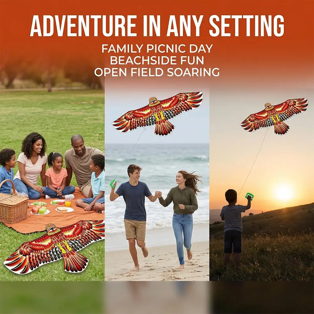 

Children Kite Toy Cartoon Eagle Foldable Mini Plastic Toys Kite Hand Brake Fishing Rod Butterflies For Kids Outdoor Toy For Fun