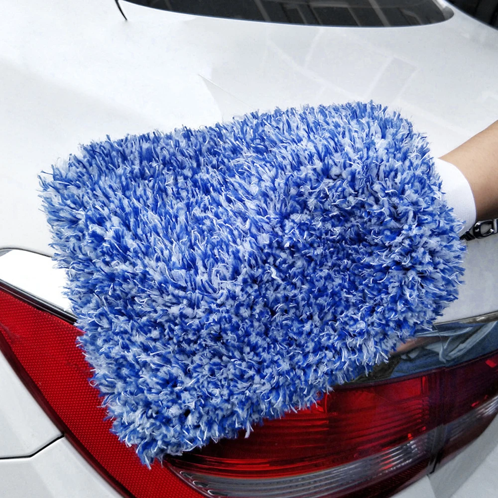Car Wash 28x18cm Car Cleaning Glove Ultra Soft Mitt Microfiber Madness Wash Mitt Easy To Dry Auto Detailing Cleaning Tools