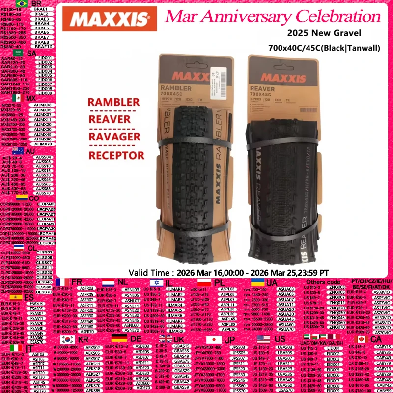 

MAXXIS New RAMBLER REAVER Gravel Tire HYPR-X Tubeless Gravel Bike Tire 700x40C/45C Folding Cyclo-cross Gravel Outer Tire