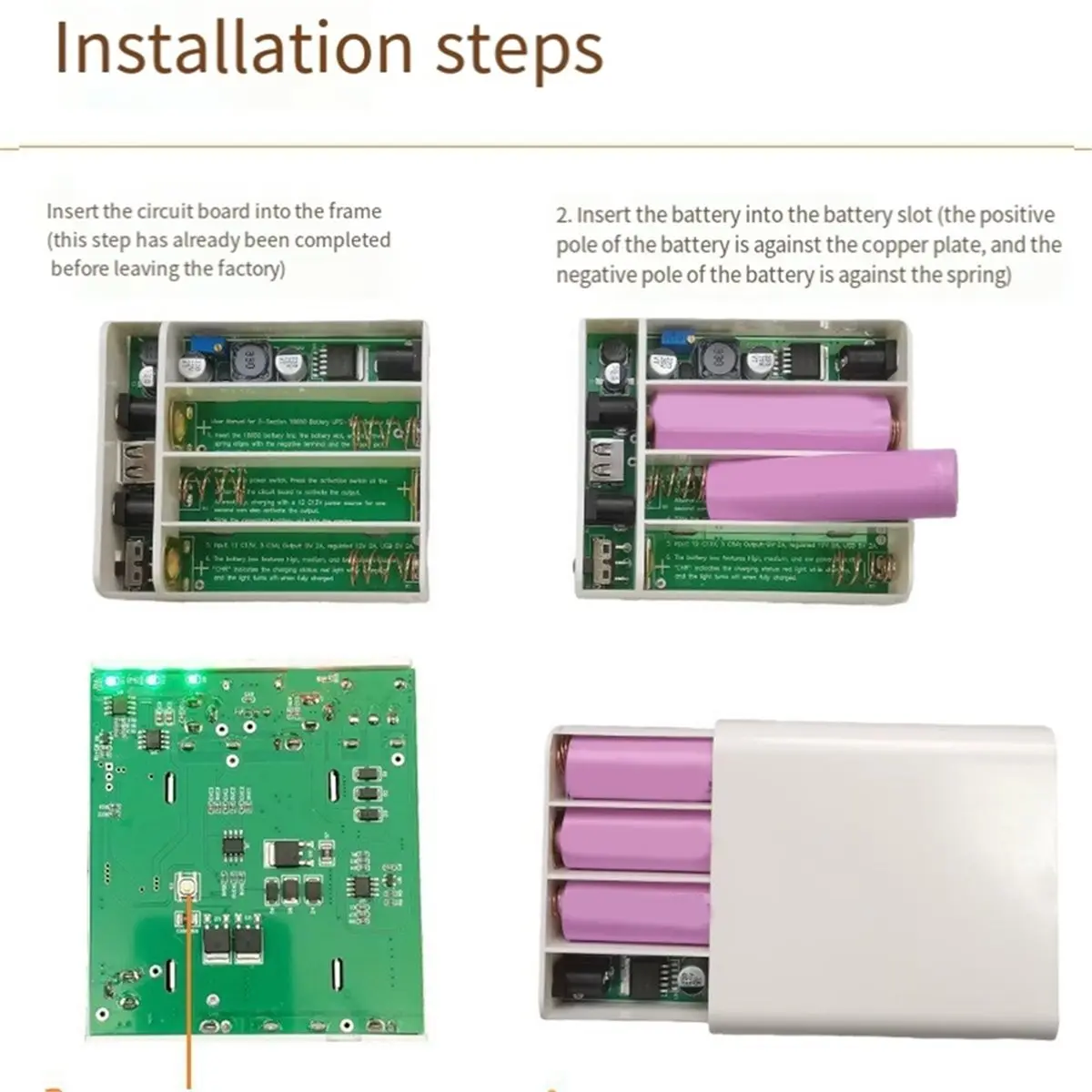 

Регулируемый источник бесперебойного питания (ИБП) 12В/9В/5В постоянного тока с боксом для аккумуляторов 18650 без пайки, комплект