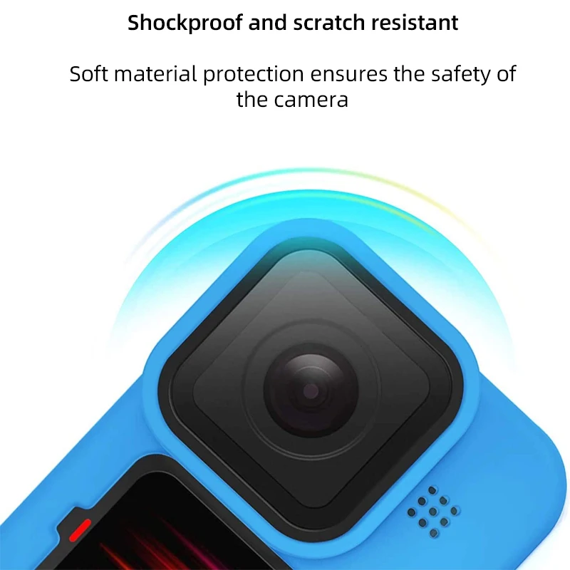 Silicone Case Tempered Glass Protective Film Lens Side Protective Cover For GoPro Hero 12 11 10 9 Action Camera Accessories