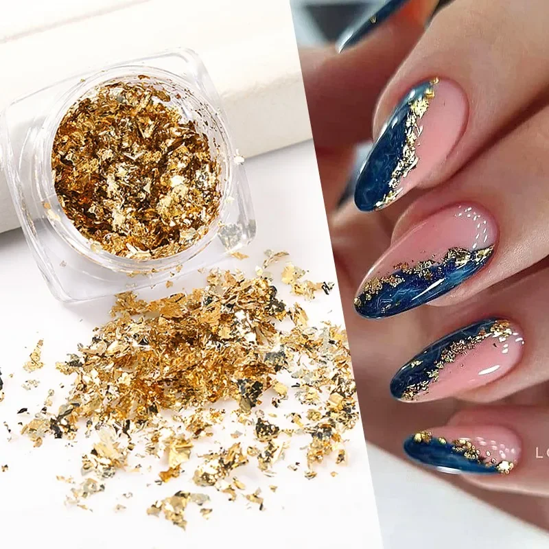 Gold Silver Nail Foil Glitter Chrome Powder Manicure Accessories