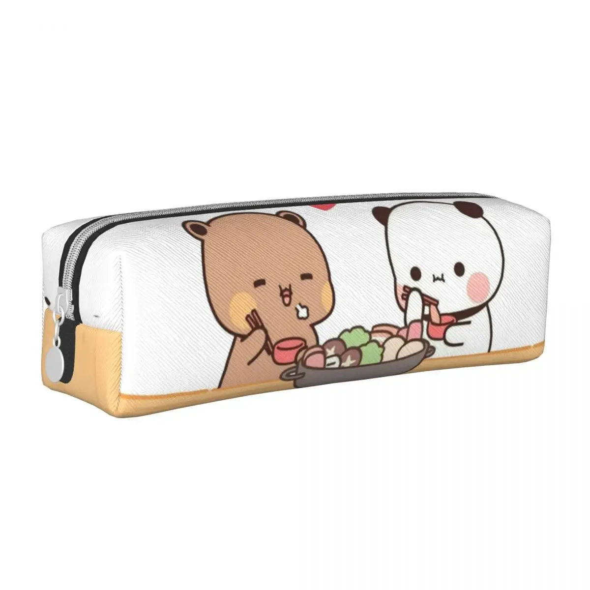 

Fashion Panda And Brownie Bear Couple Pencil Case Cute Peach Cat Pencil Box Pen Holder for Student Bag Student School Stationery