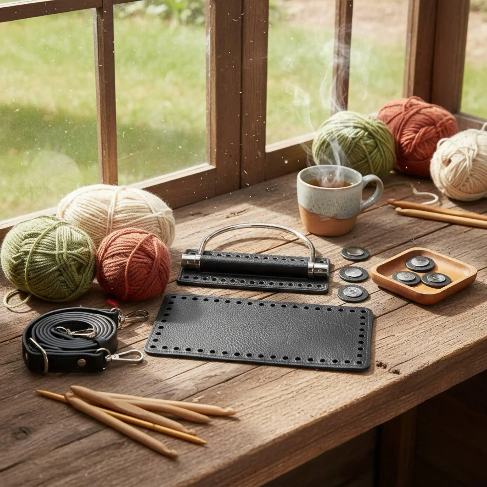 4 Pieces Crochet Bag Bottom and Strap Set Beginner Friendly Crochet Bag Kit