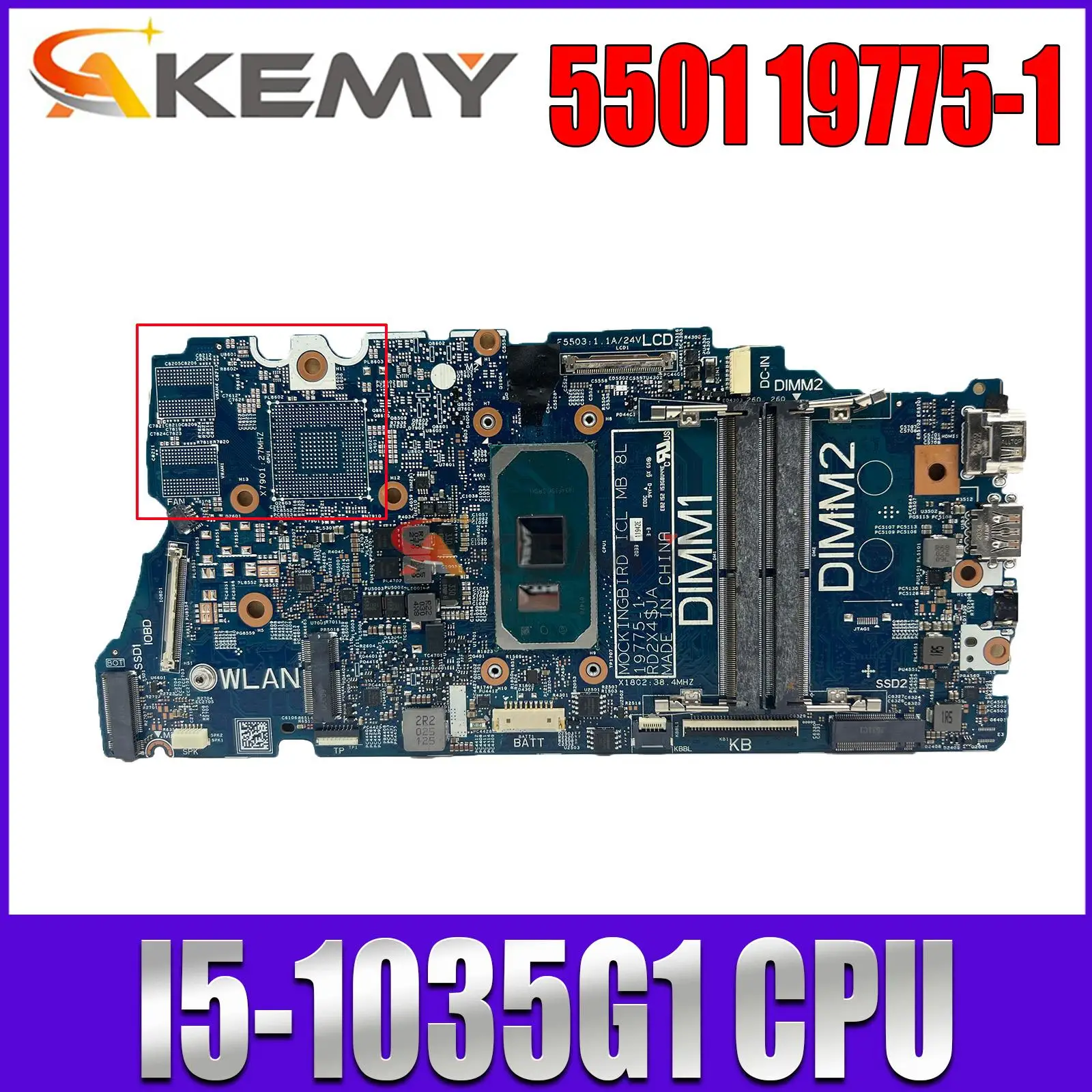 

High Quality Mainboard CN-0TG76R 0TG76R TG76R For 15 5501 Laptop Motherboard 19775-1 With SRGKL I5-1035G1 CPU 100%Full Tested OK