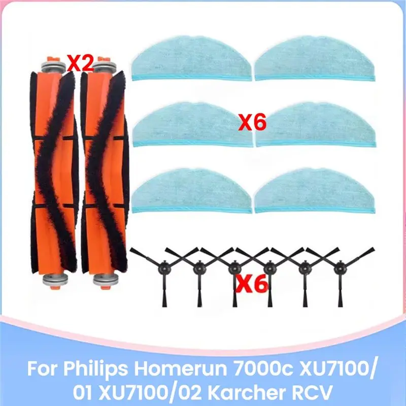 A40Z-For Homerun Serie 7000 XU7100/01 XU7100/02 Karcher RCV 5 Replacement Parts Main Side Brush Mop Cloth Accessories