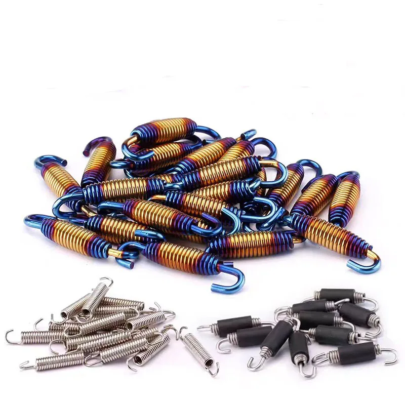 

35mm-85mm Motorcycle Exhaust Pipe Spring Hooks Universal Stainless Steel Exhaust Front Middle Link Pipe Rotatable Muffler Spring