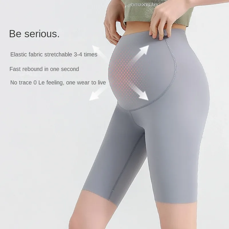 

Summer Thin Maternity Half Yoga Short Legging High Waist Belly Underpants Clothes for Pregnant Women Pregnancy Sports Shorts