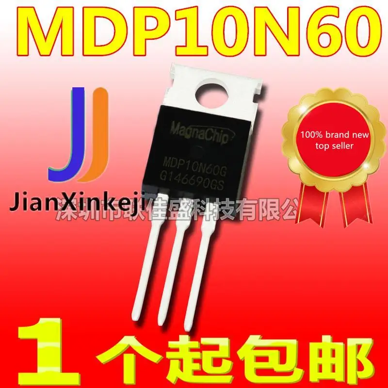 10 peças 100% original novo em estoque mdp10n60gth mdp10n60g 10a 600v n-canal tubo de efeito de campo para-220