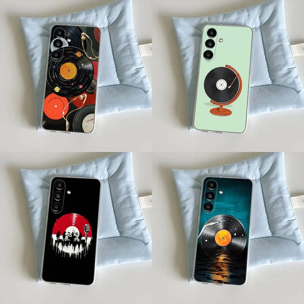 

Vinyl DJ Record Art Phone Case For Samsung S30,23,21,22,20, FE lite,S10,9,8,7 PIus Note20ultra Transparent