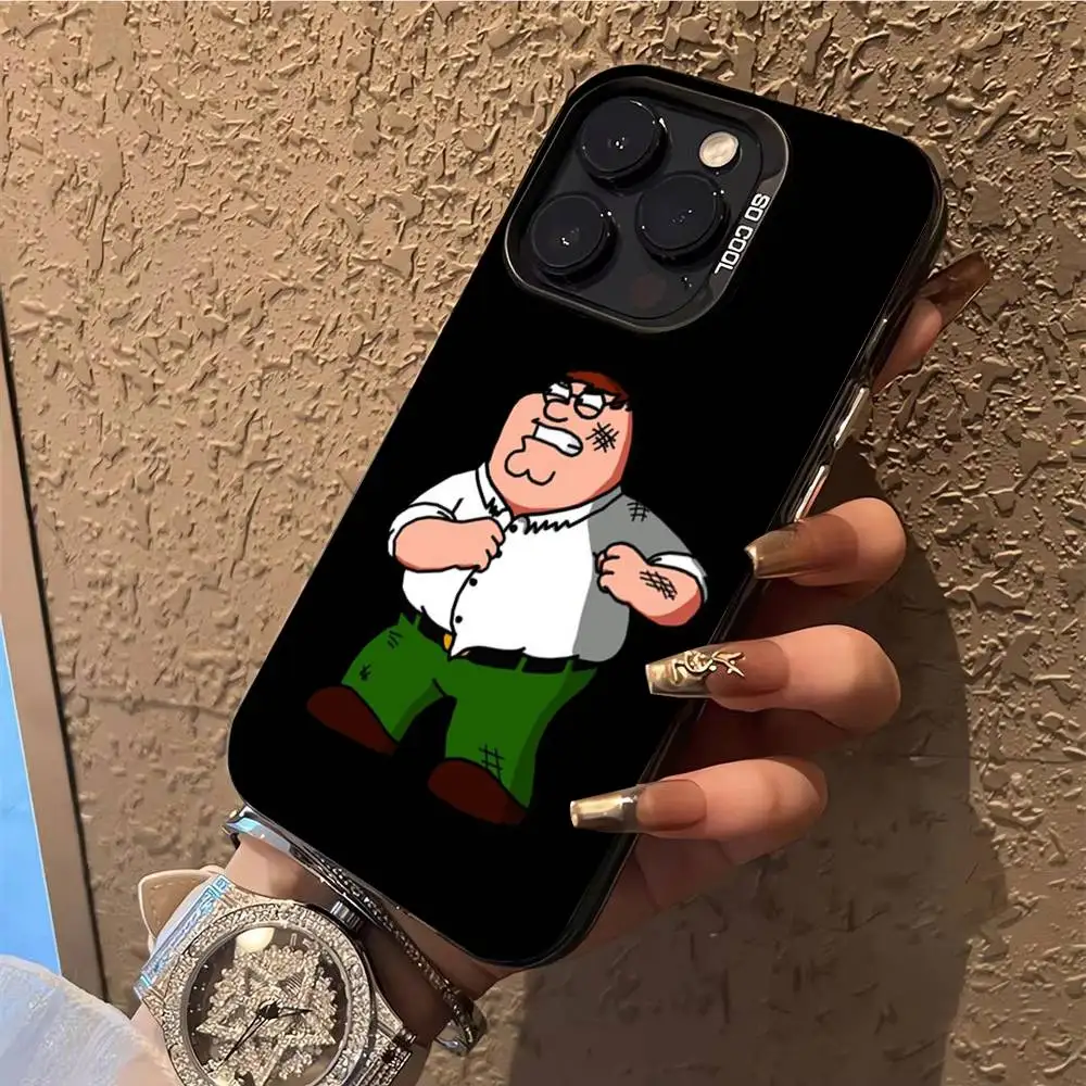 Милый чехол для телефона F-Family G-Guys для iPhone 17,16,15,14,13,12,X,8,Pro,Max,Plus,E,SE4,Air,Mini IMD, матовый черный