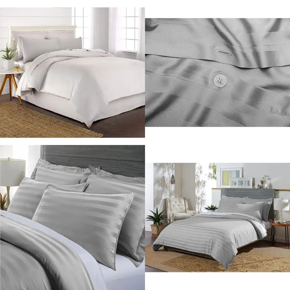 

Комплект пододеяльников из органического бамбука и вискозы, 3 предмета, 100% натуральный, мягкий, охлаждающий размер, размер Queen, экологически чистое постельное белье