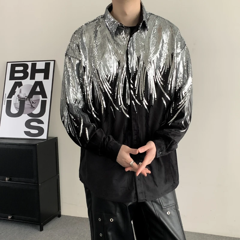 

Серебристая блестящая пайеточная куртка для сценических выступлений, наряд для ночных клубов, диджеев, певцов, топ для мужчин и женщин, модная одежда на весенний сезон