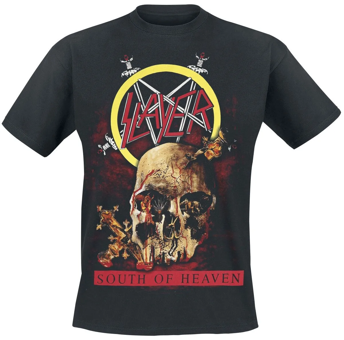 Slayer South of Heaven Skull Print Cotton T-shirt Men Women Thrash Metal Unisex Tee