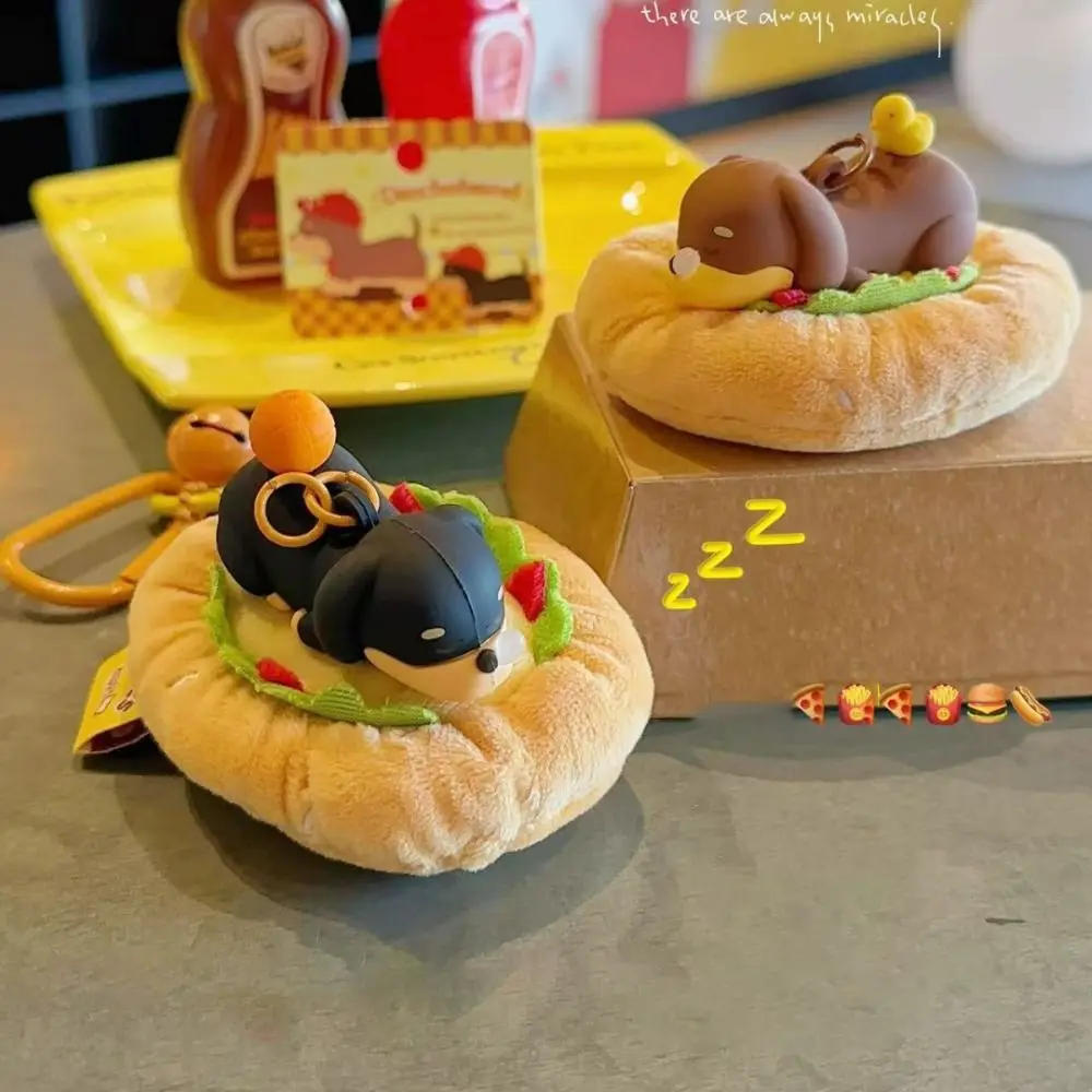 Simpatico portachiavi in peluche con cane bassotto, ciondolo creativo per borsa, portachiavi con cucciolo peloso, portamonete, accessori per borse con ciondolo per cani di piccola taglia