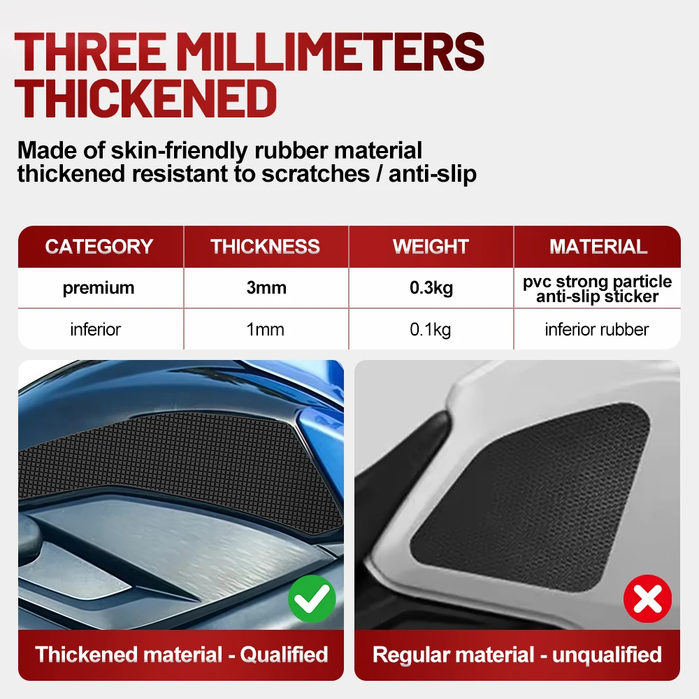 Fit For Suzuki GSX-S750 750Z 2017-2020 Silicone Anti-Slip Tank Traction Pad Side Grip Sticker Set