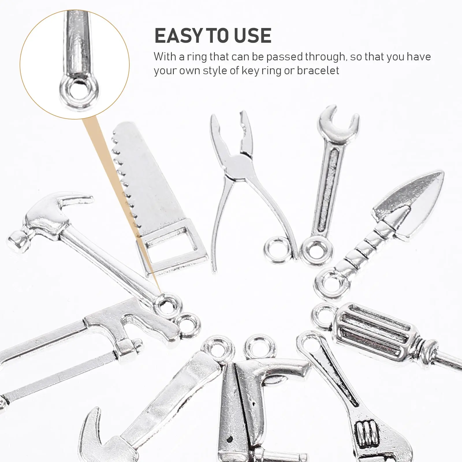 

80pcs Tool Pendant Alloy Charm DIY Jewelry Making Charm Pendant Set Wrench Screwdriver Necklace Bracelet Decor