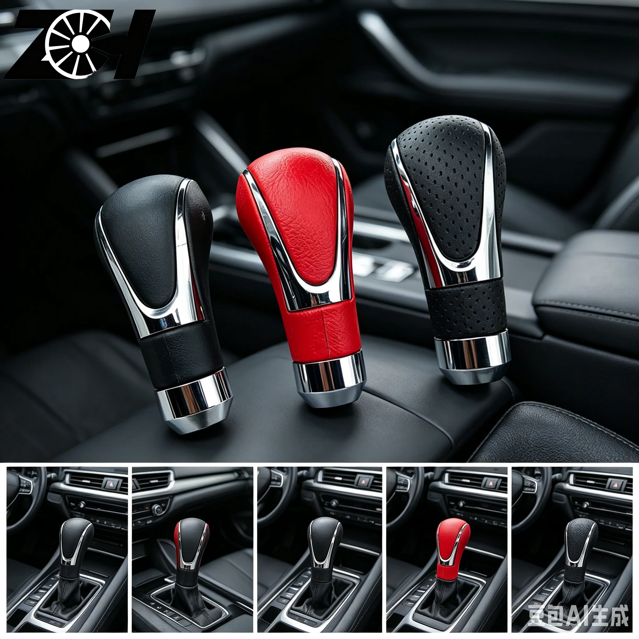 3 Colors Car AT MT Leather Gear Shift Knob Lever Shifter Stick Manual Gear Head Lever Headball Aluminum Shift Knobs