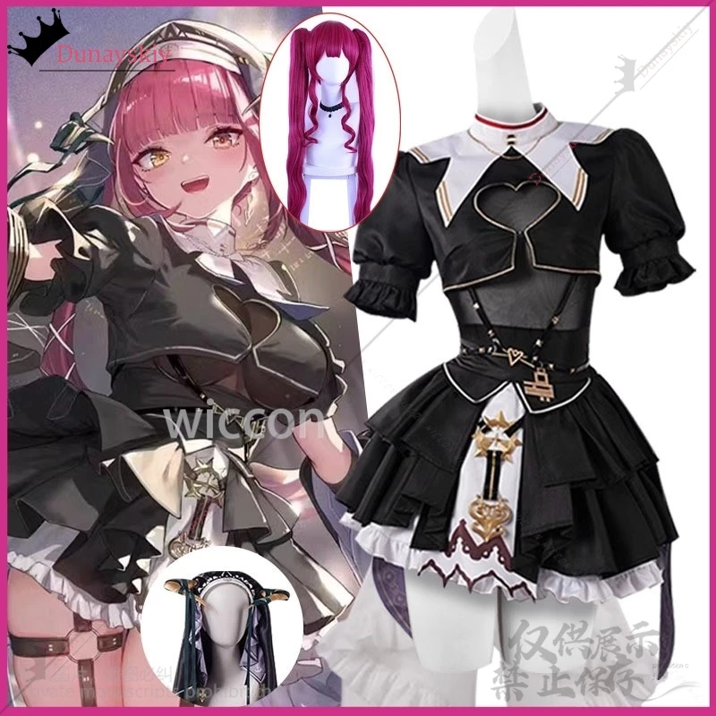 Houshou Marine Cosplay Anime Hololive Vtuber YouTuber Costume  Sexy Nun Dress Lolita Halloween Christmas For Girls Customized