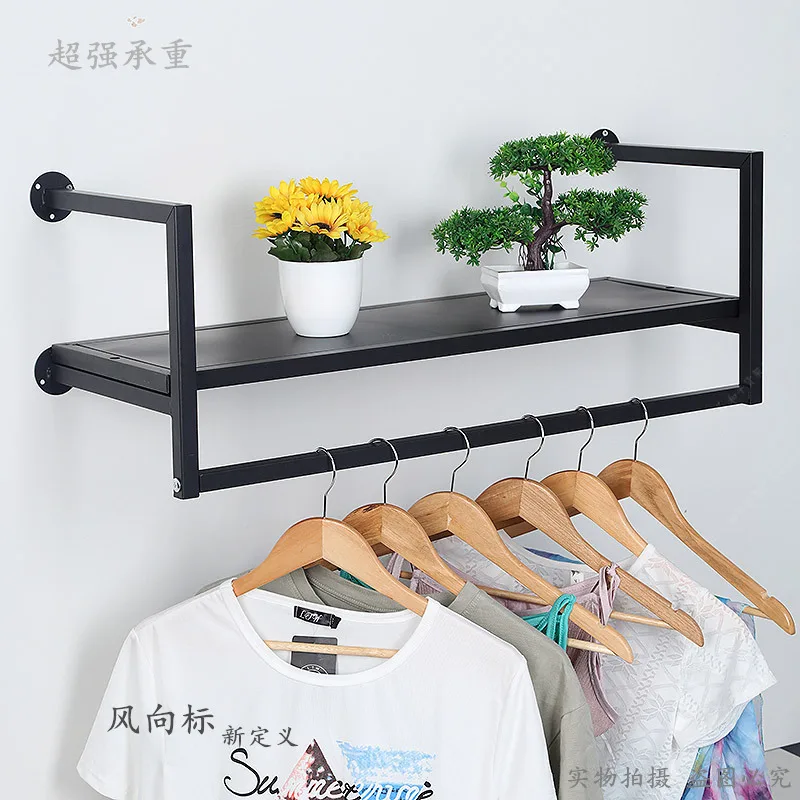 

Wrought iron clothing store display rack wall side hanger women's clothing children's clothing rack hanger wall hanger