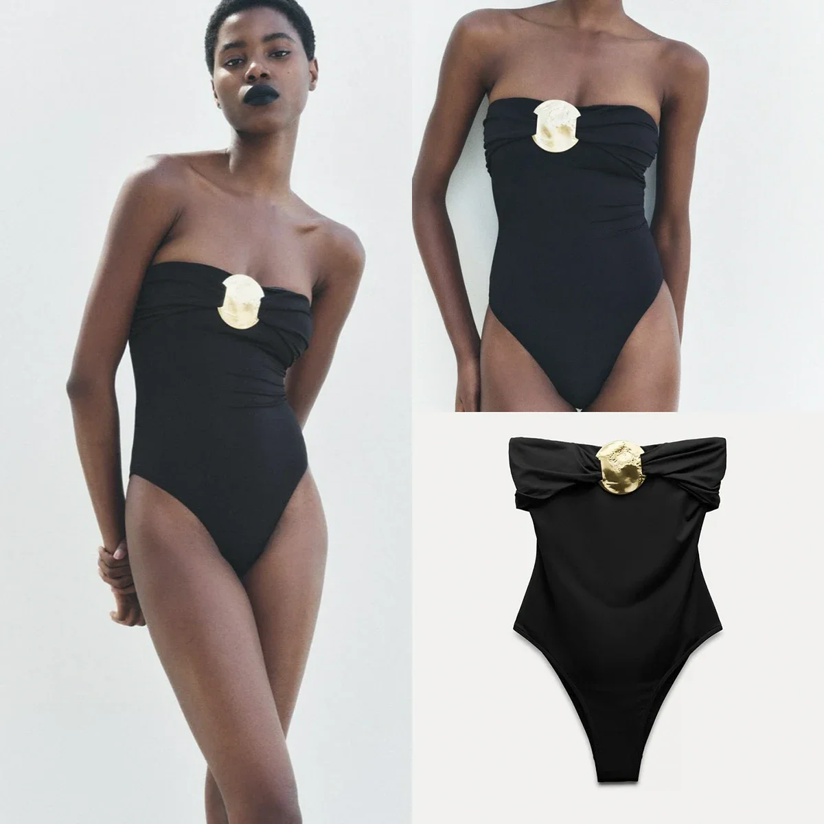 مثير المرأة قطعة واحدة ملابس السباحة الإناث 2024 العصابة Monokini لباس سباحة بحر عالية الخصر ثوب السباحة