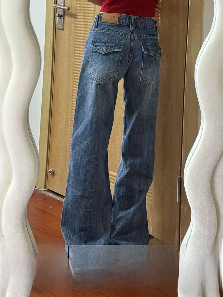 

Широкие джинсы с высокой талией, женские осенне-зимние новые свободные брюки прямого кроя для грушевого тела в стиле ретро