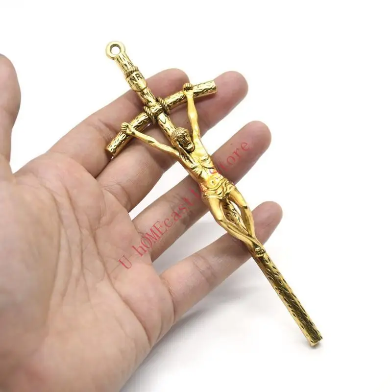 63HF Jesus Christ Crucified for Cross Pendant Zinc Alloy Retro Vintage Pendant Unisex