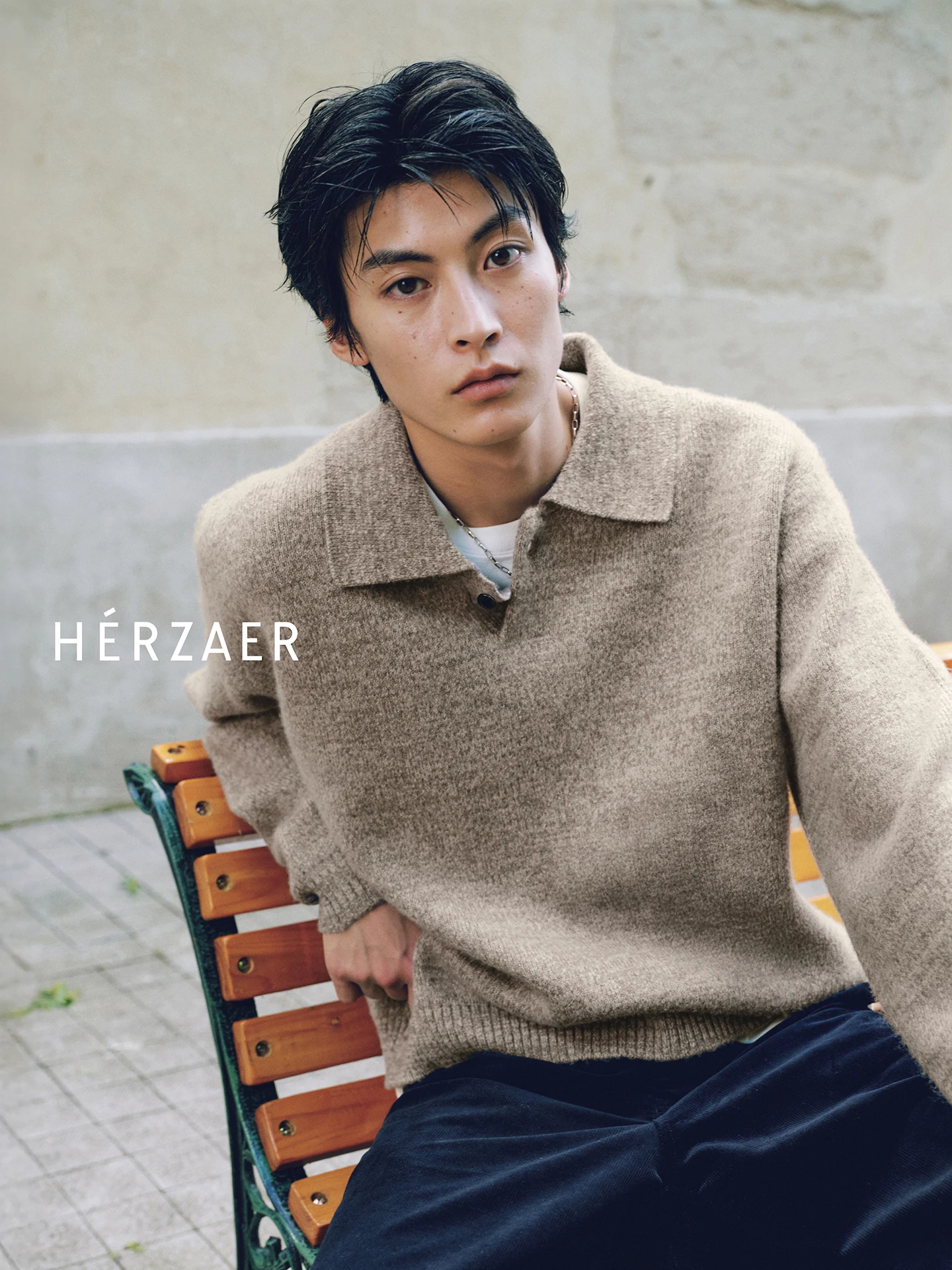 

Resti Australian Merino Long Velvet Wool Collar Sweater hine Waable Neutral Knitted irt for Young Men Daily Wear