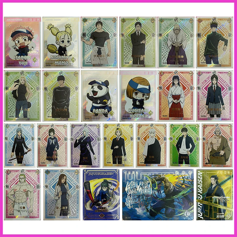 Anime Jujutsu Kaisen Rare QN UR TSR TR XP tarjetas coleccionables Geto Suguru Zenin Maki Nishimiya Momo juguetes para niños regalo de cumpleaños