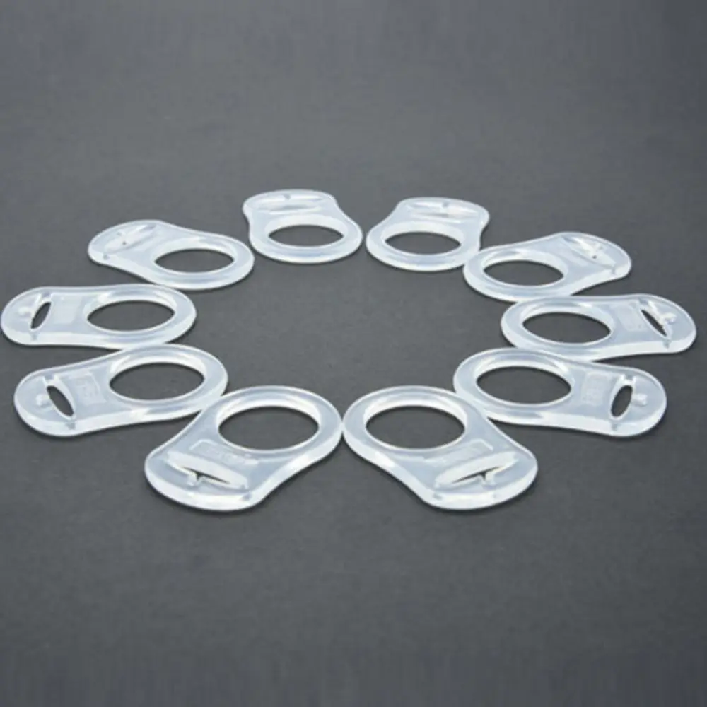 Good Quality Clear Button Transparent Ring Holder Style Adapter Pacifier Clip Adapter Pacifier Clip Dummy