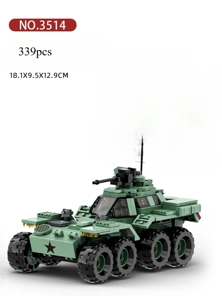 

MOC High Mobility Armored Reconnaissance Vehicle Anti-aircraft Vehicle Building Block Tank Articulated Brick Puzzle Kids Toy