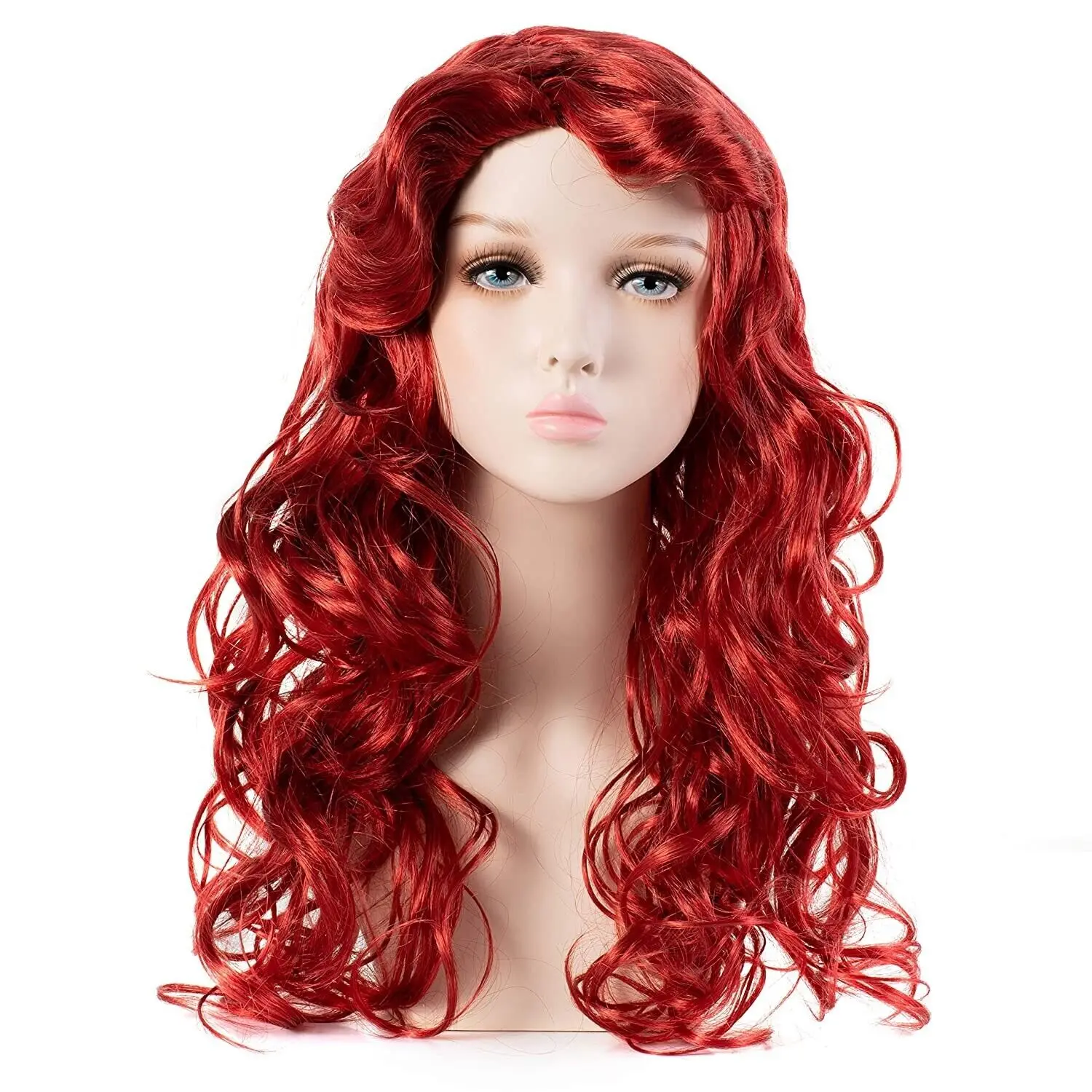 

Girl's Long Curly Red Synthetic Wavy Hair Synthetic Mermaid Cosplay Wigs