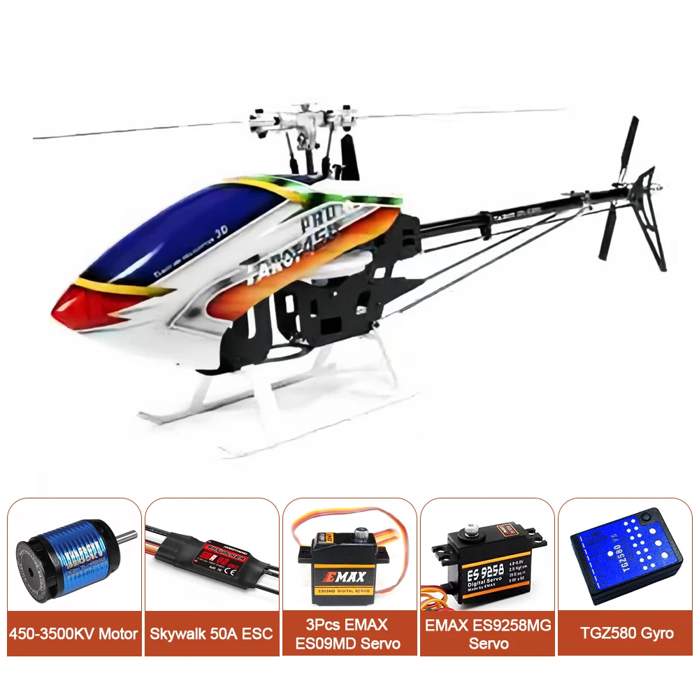 Oroginal Tarot 450PRO V2 FBL Flybarless Torque Drive RC 6CH Helicopter with MOTOR ESC SERVOS GYRO  TL20006