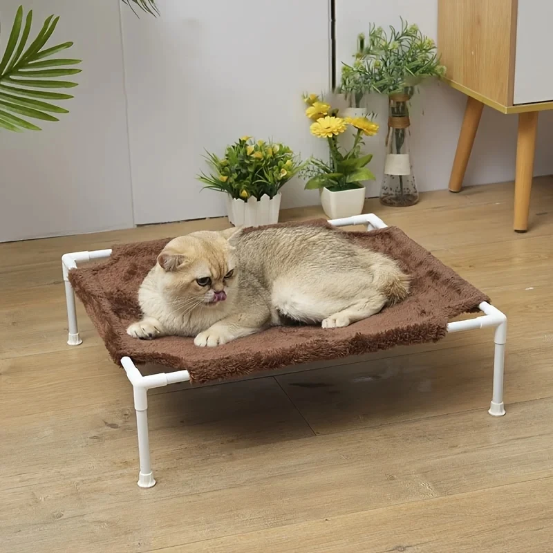 1pc Cat Marching Bed Suitable For Autumn And Winter Detachable And Washable Plush Cloth Cover Small Dog Pet Bed