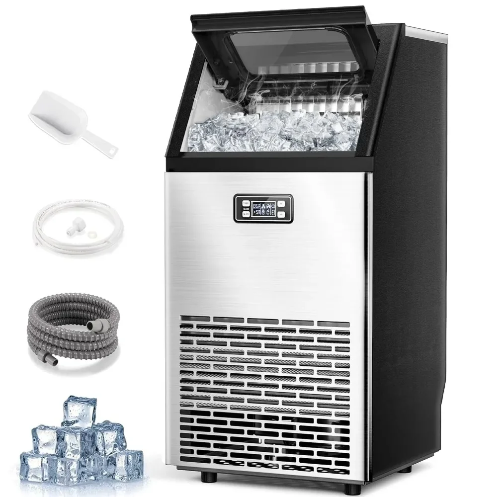 V2.0 Commercial Ice Maker,100 lbs,2-Way Add Water,Under Counter Ice Maker Self Cleaning,Ice Machine