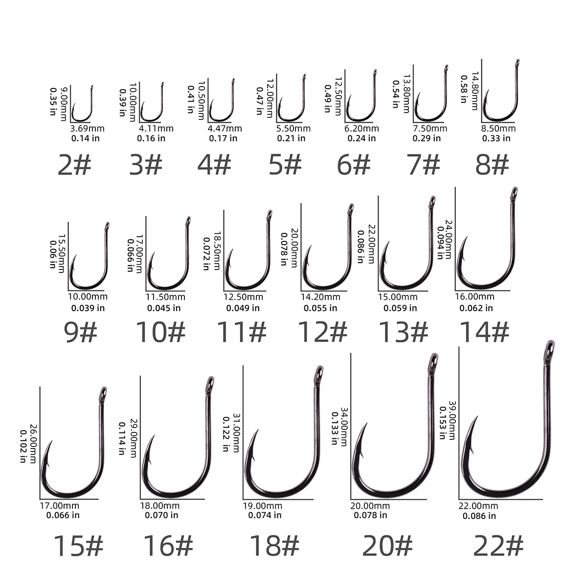 20 قطعة 50 قطعة/صندوق خطاف صيد السمك Iseama دائرة خطاف صيد سمك الشبوط مقاس 2-22 #   خطافات صيد السمك اليابانية ذات العين الدائرية خطاف تهزهز واحد