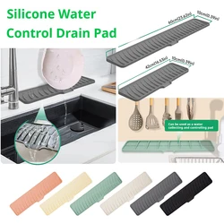 Kitchen Faucet Silicone Mat Bathroom Anti-Slip Sink Drain Mat, Slope Diversion Drainage Mat, Tableware Drying Protection Mat