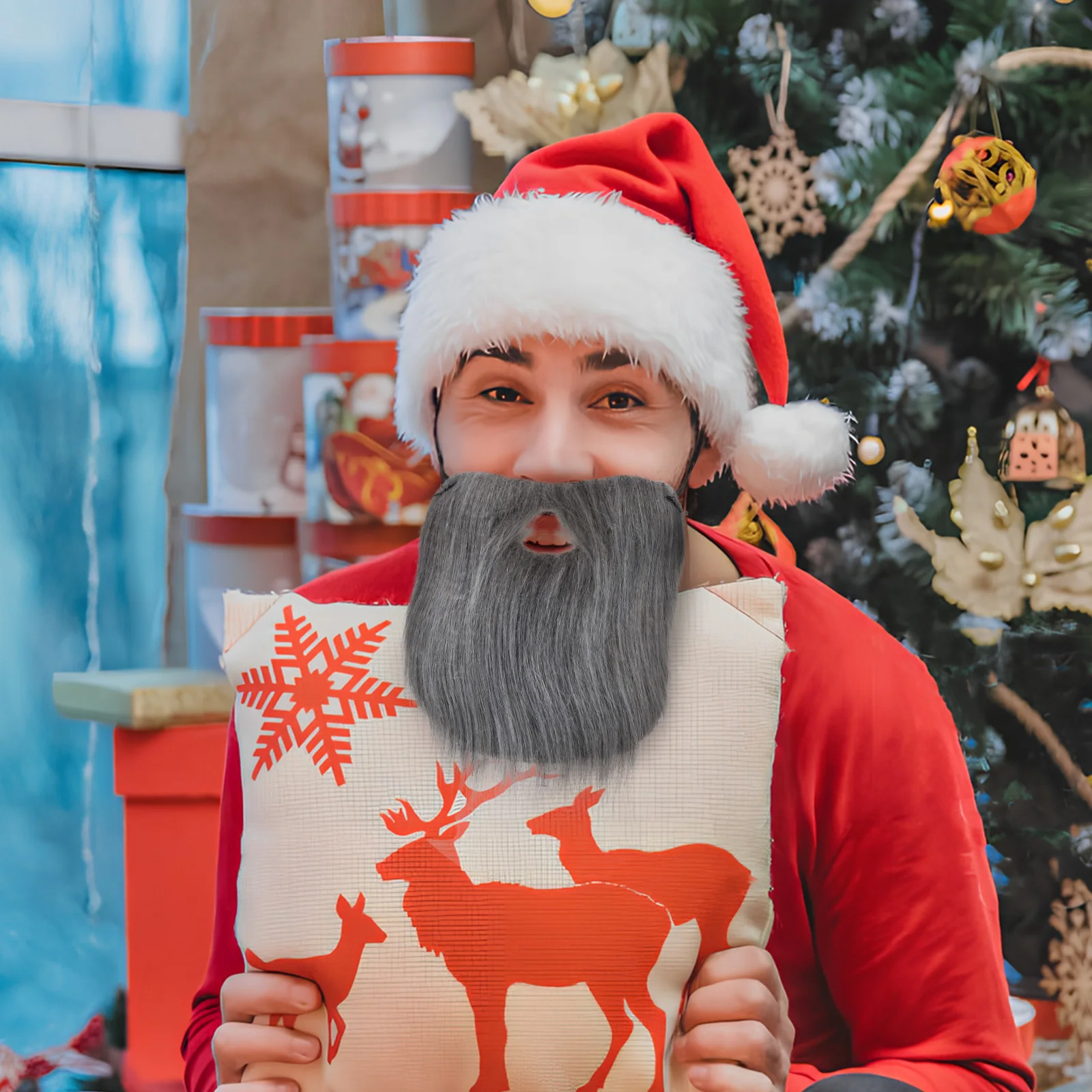 Santa Gefälschte Santa Claus Bart Kostüm Prop Für Weihnachten Party Bühne Leistung Kinder Erwachsene Bart Zubehör