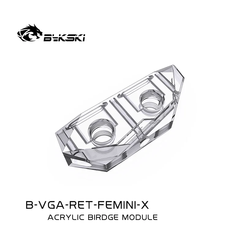 Bykski B-VGA-RET-FEMINI-X / Acrylic Terminal / Bridge Adapter for GPU Water Block Replacement G1/4'' Thread