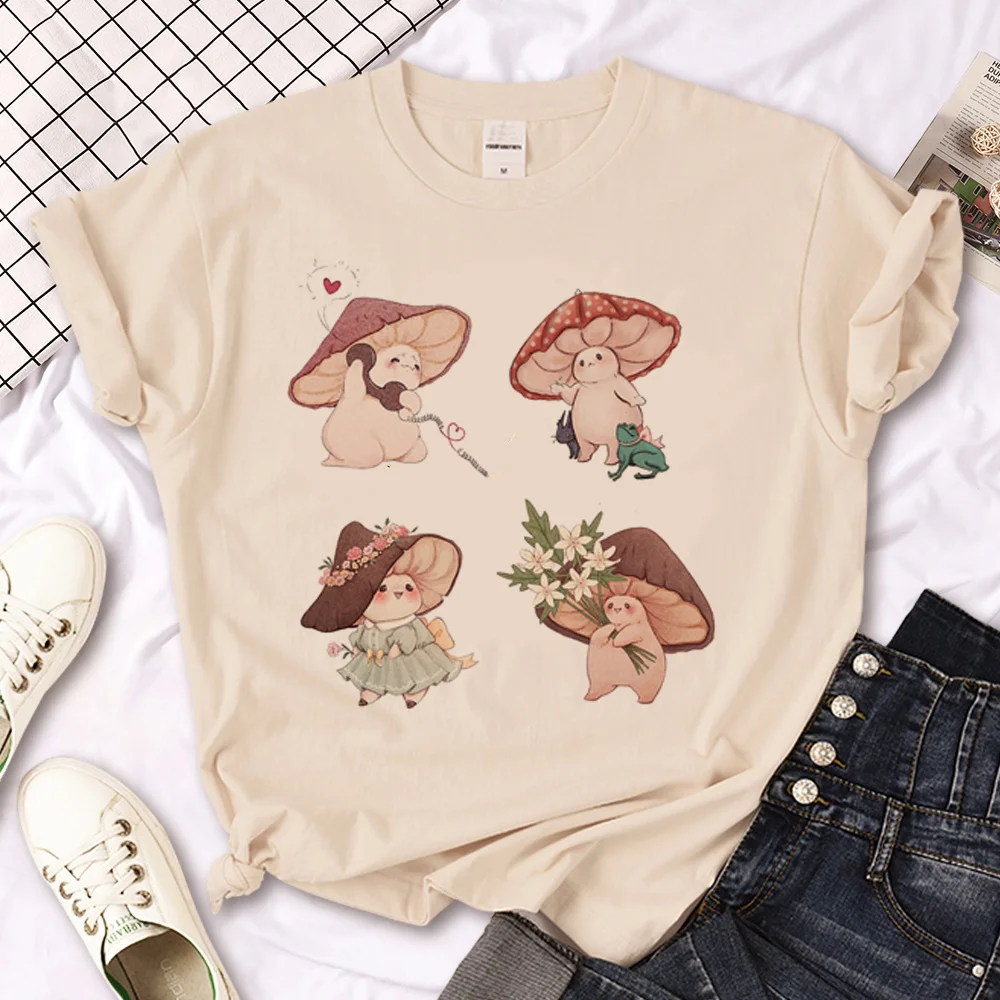 Mushroom tshirt women designer top girl designer clothes