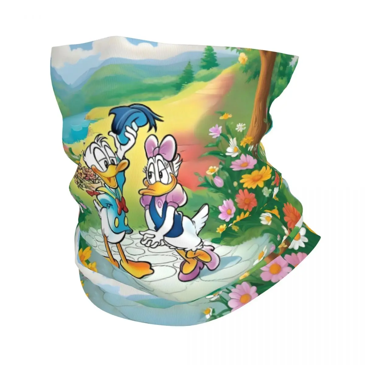 

Custom Anime Donald Duck Bandana Neck Warmer Men Women Winter Ski Hiking Scarf Gaiter Cartoon Cute Face Cover