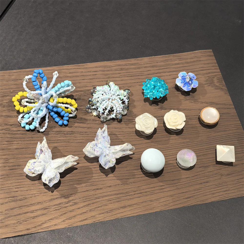 Clog Shoe Charms Ballet Blue Beaded Flower Buckle DIY Creative Butterfly Faux Pearl Ornament Premium Resin Lightweight