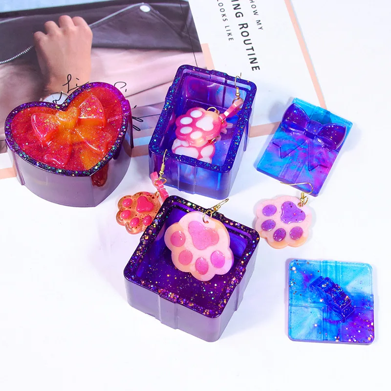 Square Mold Thick Jewelry Storage Box Mold Christmas Gift Box Mold Flexible For Home Decor Jewelry Crafting Candle Making